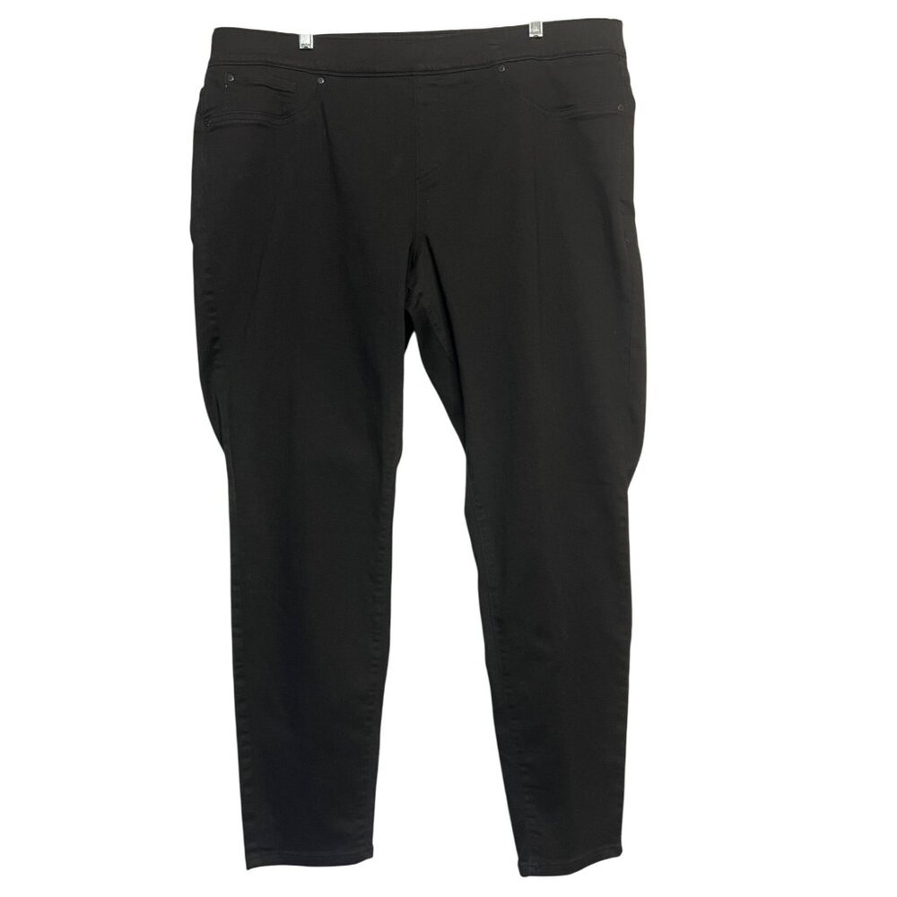 Falls Creek Womens Black Preppy Pants Size 22 Cotton Blend Comfortable & Stylish